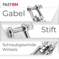 Wirbel D=6 Gabel/Gabel Edelstahl A4