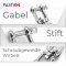Wirbel D=10 Gabel/Gabel Edelstahl A4