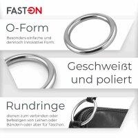 Ring 8x50 geschwei&szlig;t, poliert, Edelstahl A4