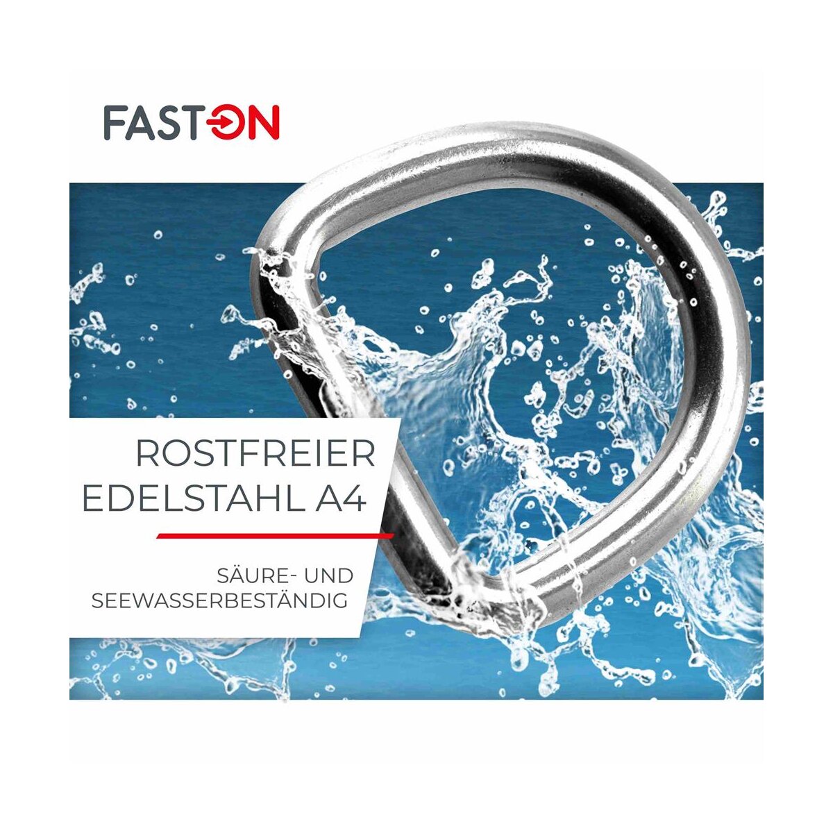 FASTON® D-Ring 4x30 mm Edelstahlring aus Edelstahl A4 V4A Halbringe ...