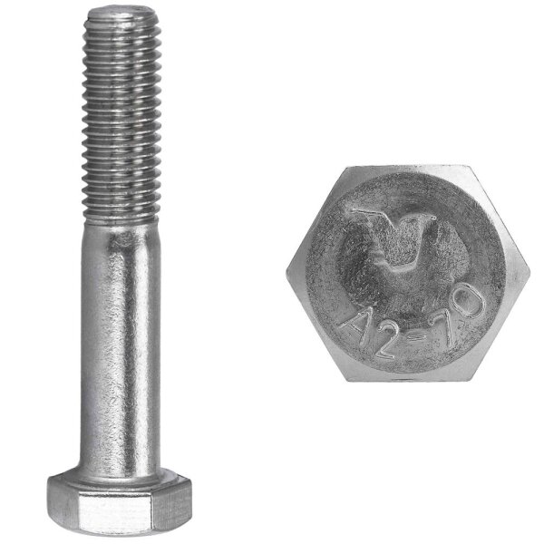 Sechskantschrauben M8x50 mit Schaft DIN 931 Edelstahl A2