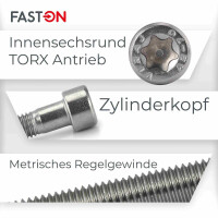 Zylinderschrauben M5x35 mit Innensechsrund TX (ISO 14579) Edelstahl A2