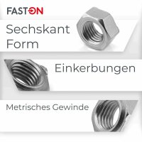 Sechskant-Schweißmuttern M10 DIN 929 Edelstahl A2