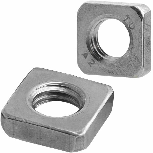 Vierkantmuttern M6 niedrige Form DIN 562 Edelstahl A2