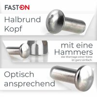 Halbrundnieten 5x10 DIN 660 Edelstahl A2
