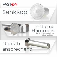 Senknieten 6x16 DIN 661 Edelstahl A2