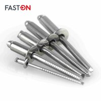 Blindnieten 4,0x6 mm mit Flachkopf DIN 7337 Edelstahl A2