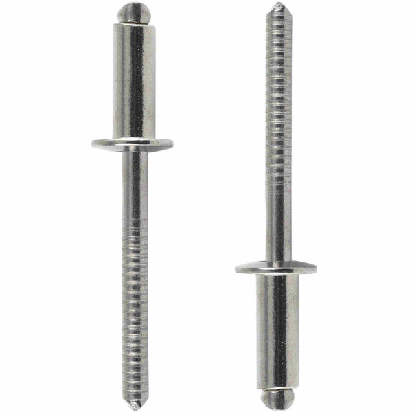 Blindnieten 4,0x12 mm mit Flachkopf DIN 7337 Edelstahl A2