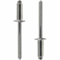 Blindnieten 4,0x14 mm mit Flachkopf DIN 7337 Edelstahl A2