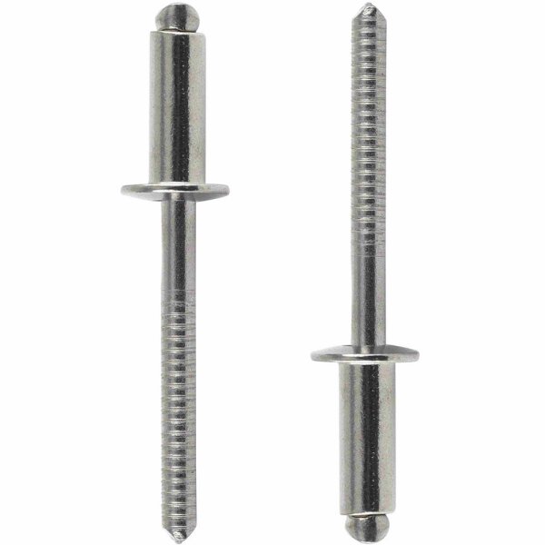 Blindnieten 5,0x12 mm mit Flachkopf DIN 7337 Edelstahl A2