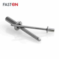 Dichtblindnieten 4,8x8 mit Flachkopf gerillter Nietdorn ISO 16585 Edelstahl A2