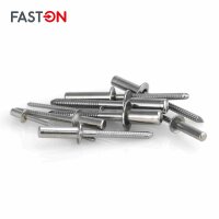 Dichtblindnieten 6,4x14 mit Flachkopf gerillter Nietdorn ISO 16585 Edelstahl A2