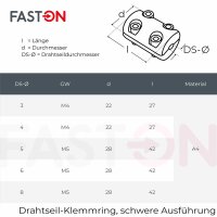 Drahtseil-Klemmring Schwere Ausführung 4mm Edelstahl A4