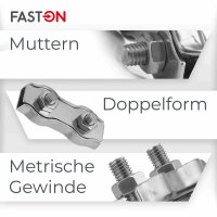 Duplex Drahtseilklemme 2 mm aus Edelstahl A4