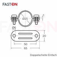 Doppelschelle Singel 25mm