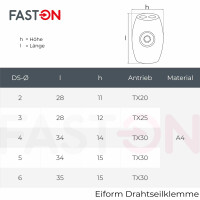 Drahtseilklemme Eiform 2mm