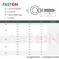 Augbolzen Holzgewinde 6x40mm