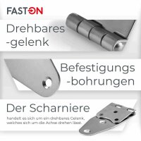 Scharnier Form B 129x40mm Edelstahl A2