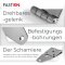 Scharnier Form B 129x40mm Edelstahl A2