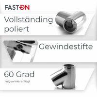 T-Stück 60° 25mm Edelstahl A4