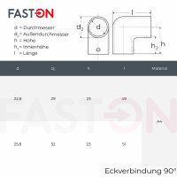 Eckverbindung 90&deg; Feinguss 22mm