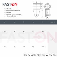 Gabelgelenke 25mm Für Verdecke