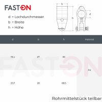Rohrundtelstück 22mm Teilbar
