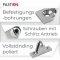 Verdeckbeschlag 90° 60x18x29mm