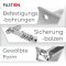Verdeckbeschlag 22mm Basis Gewölbt