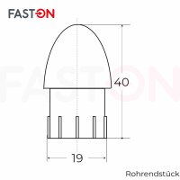 Rohrendstück 22mm Edelstahl A4