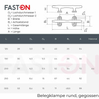 Belegklampe 25mm Rund