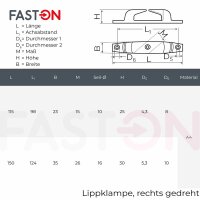 Lippklampe 115mm Steuerbord