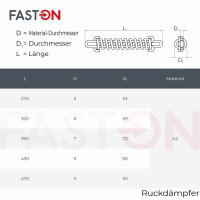 Ruckdämpfer 7x390mm Edelstahl A2