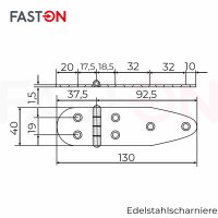 Scharniere 40mm Edelstahl A2