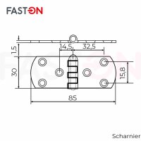 Scharniere 30mm Edelstahl A2