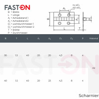 Scharniere 30mm Edelstahl A2