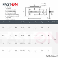 Scharniere 40mm Edelstahl A2