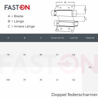 Federscharnier 10mm Doppel