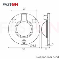 Bodenheber 50mm rund