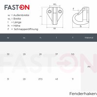 Fenderhaken 43x31mm