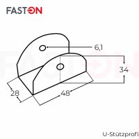U-Stützprofil 40x28x34mm