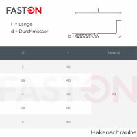 Hakenschrauben 4,5x50mm