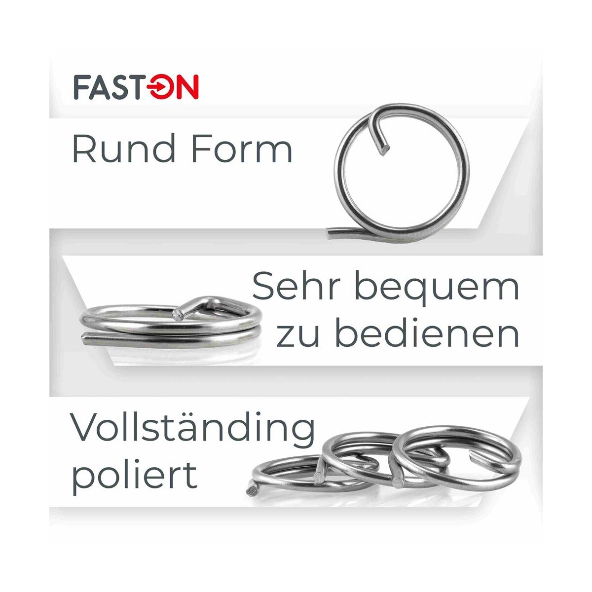 FASTON® Ringsplinte 2x23 mm Edelstahl A4 V4A Sicherungsringe Ring ...