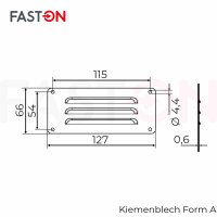 Kiemenblech 127x66mm Typ A