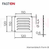 Kiemenblech 120x12mm Typ B