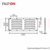 Kiemenblech 230x11mm Typ C