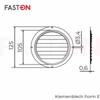 Kiemenblech 125mm Typ E