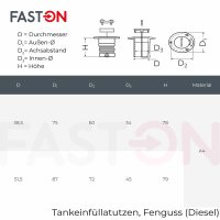 Tankeinfüllstutzen 87mm Diesel