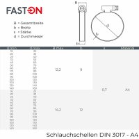 Schlauchschellen 70-90/12mm DIN 3017 Mit Schneckenantrieb