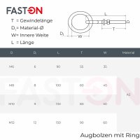 Augbolzen M8 Mit Ring